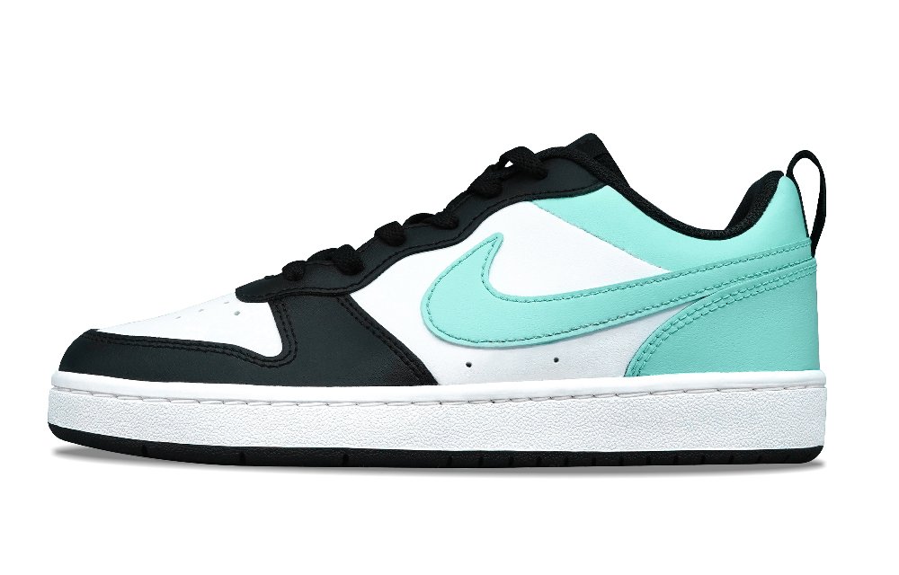 Nike Court Borough Elegant Non-slip Lightweight Low-Top Skateboard Shoes GS Cyan White Black