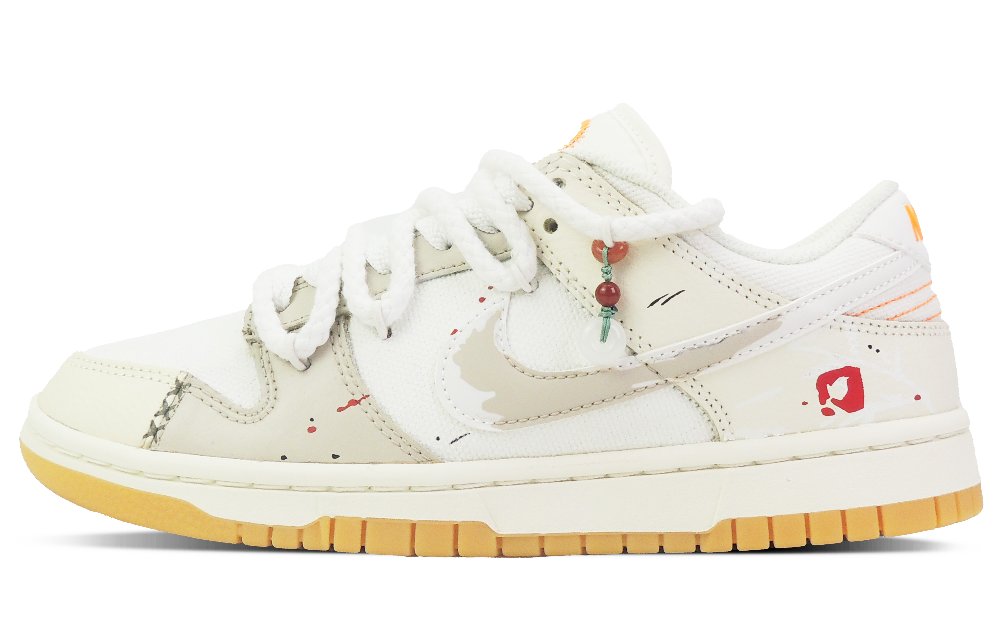 Nike Dunk Joyful New Year CNY Anti-Slip Wear-Resistant Low-Top Skateboard Shoes Unisex Ecru