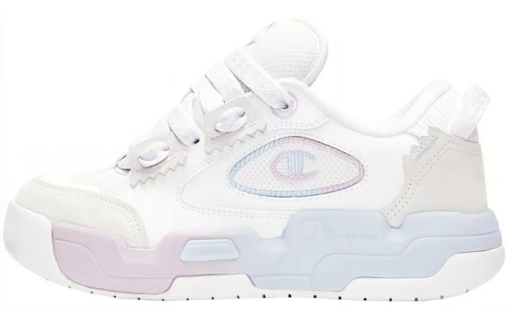 Champion Essentials Collection Valve V2 Low Top Skateboard Shoes Women's White Hyacinth Purple