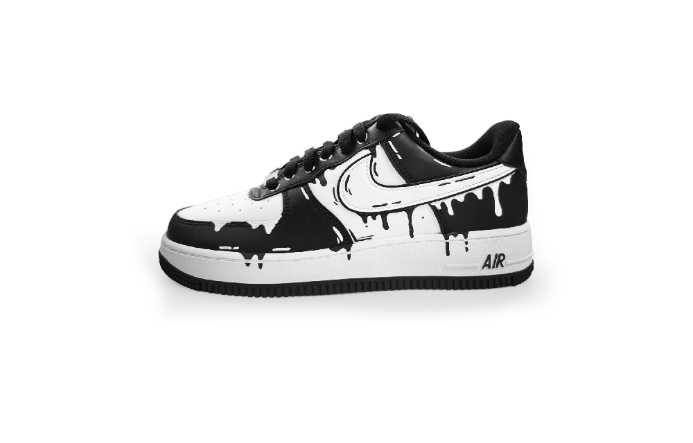 Nike Air Force 1 Air Force 1 Low Top Skateboard Shoes Men's Black White