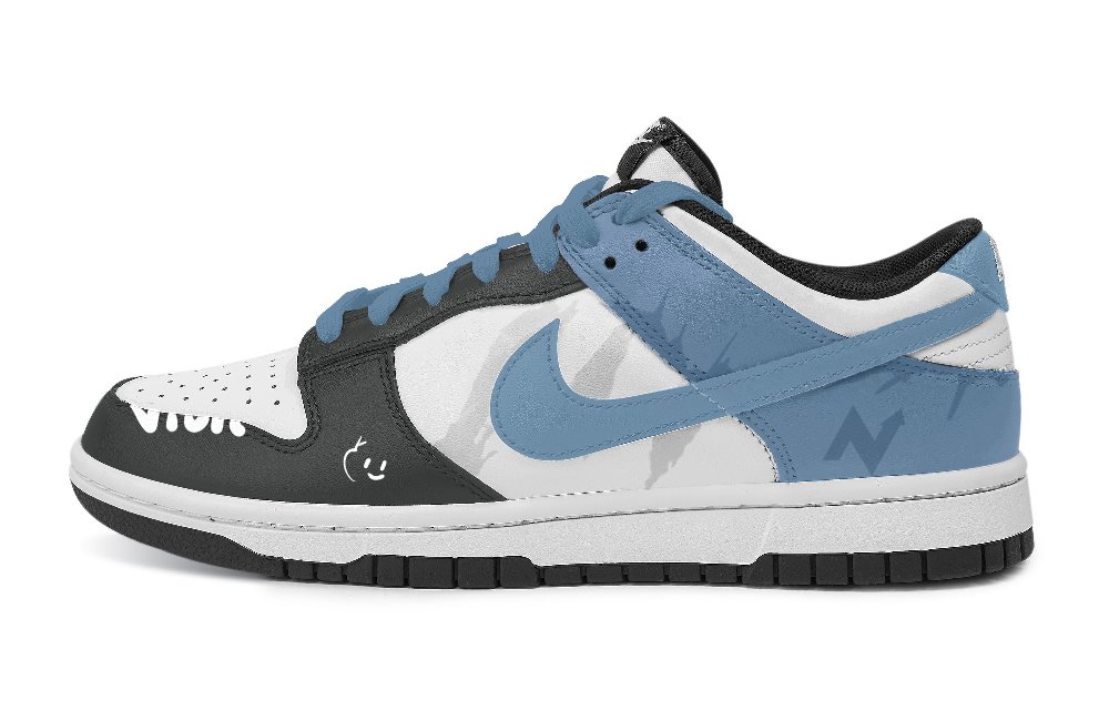 Nike Dunk Anti Slip Wear Resistant Low Top Skateboard Shoes Unisex Blue Black