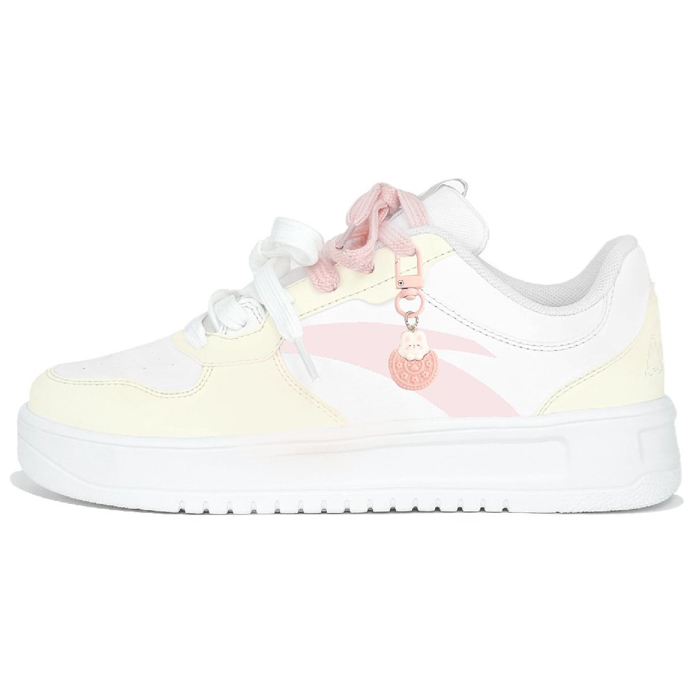 Anta Anti Slip Wear Resistant Low Top Skateboard Shoes Women's Light Yellow