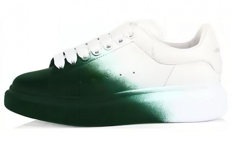 Alexander McQueen Oversized Sneaker 'White Green Velvet Spray' Women's
