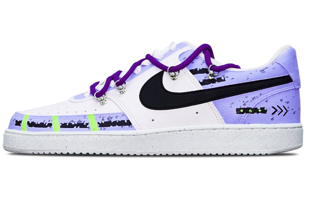 Nike Court Vision 1 Skateboard Shoes Men Low-Top White/Purple/Black