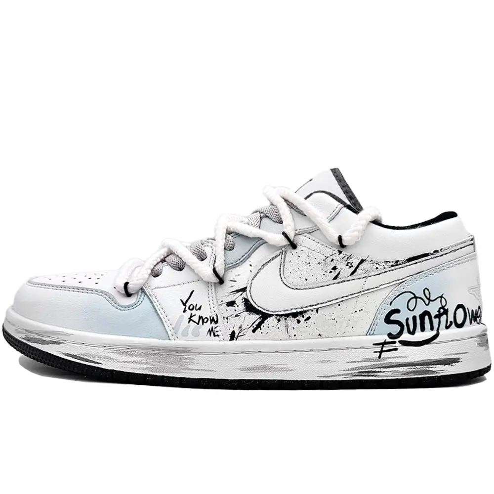 Jordan Air Jordan 1 Low top Vintage Basketball Shoes Unisex Blue White
