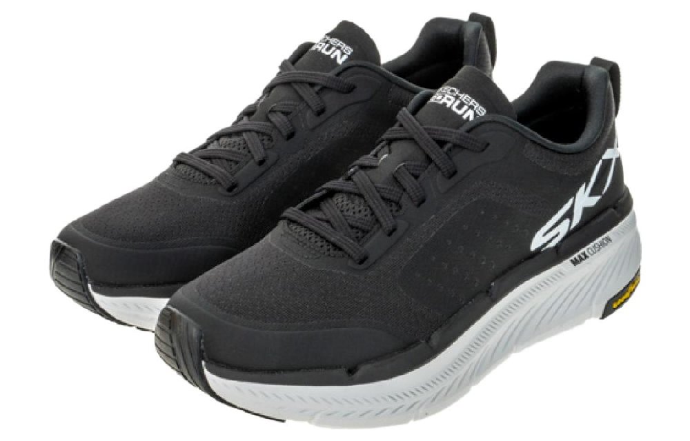 Skechers Lightweight Low-Top Casual Running Shoes Men's Black White