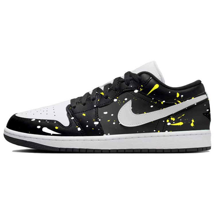 Jordan Air Jordan 1 Cushioning Anti-Slip And Wear-Resistant Low-Top Vintage Basketball Shoes Men's Black White