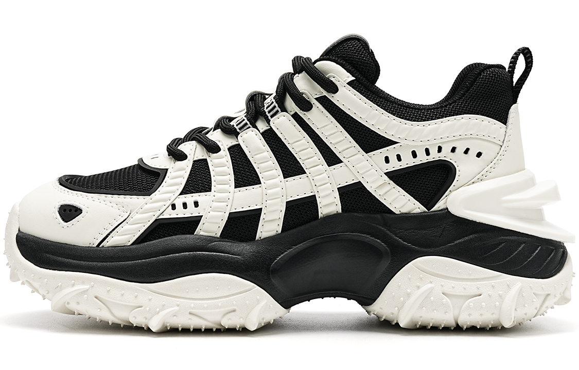 EBLAN Low Top Chunky Sneakers Women's Beige Black