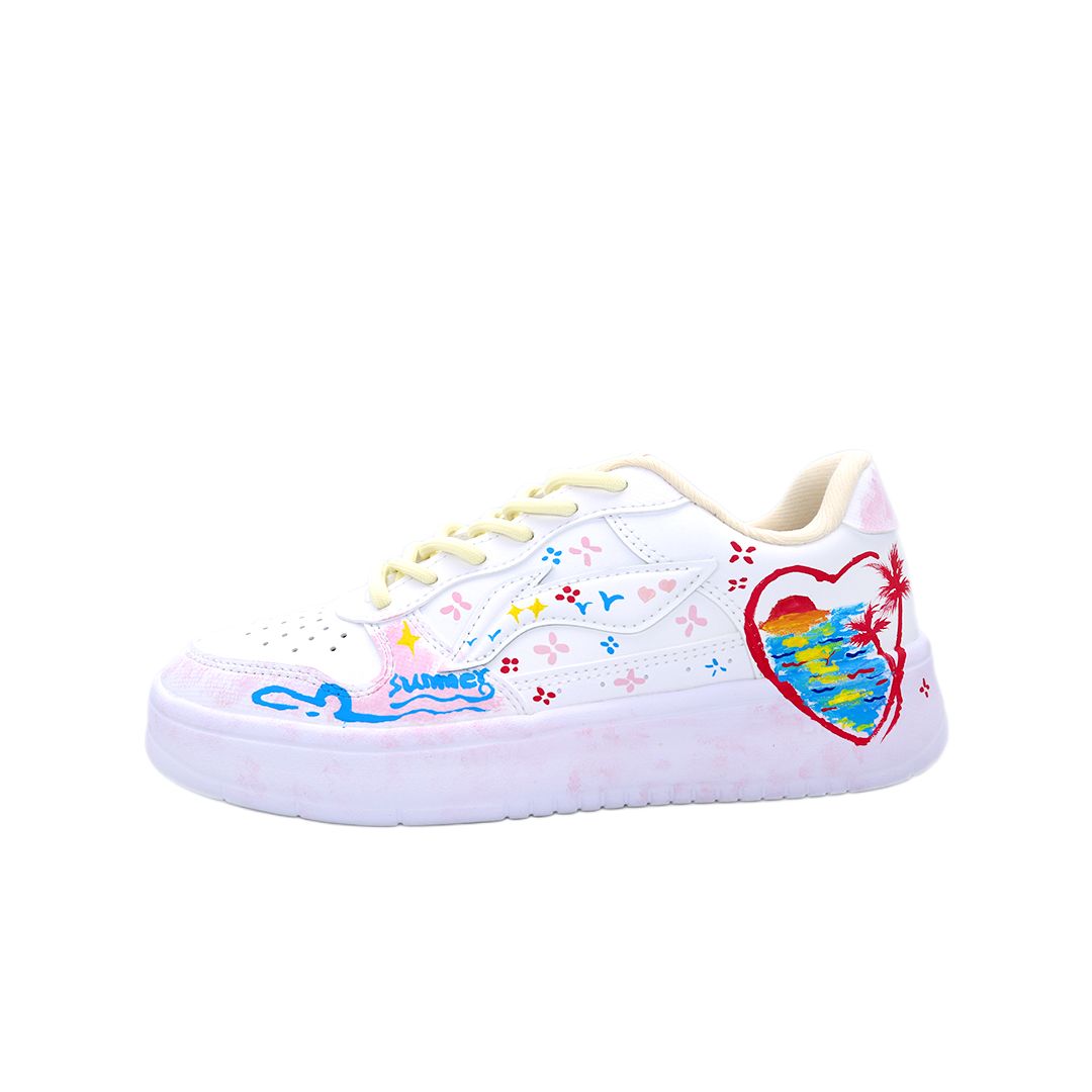 LiNing Pontoon Boats Abrasion Resistant Breathable Low top Skateboard Shoes Women's White