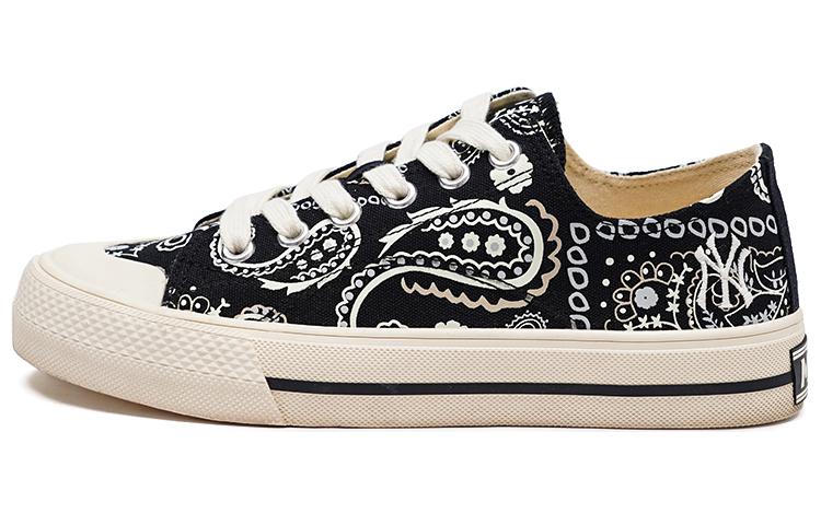 MLB Playball Canvas Shoes Unisex Low-Top Black/White