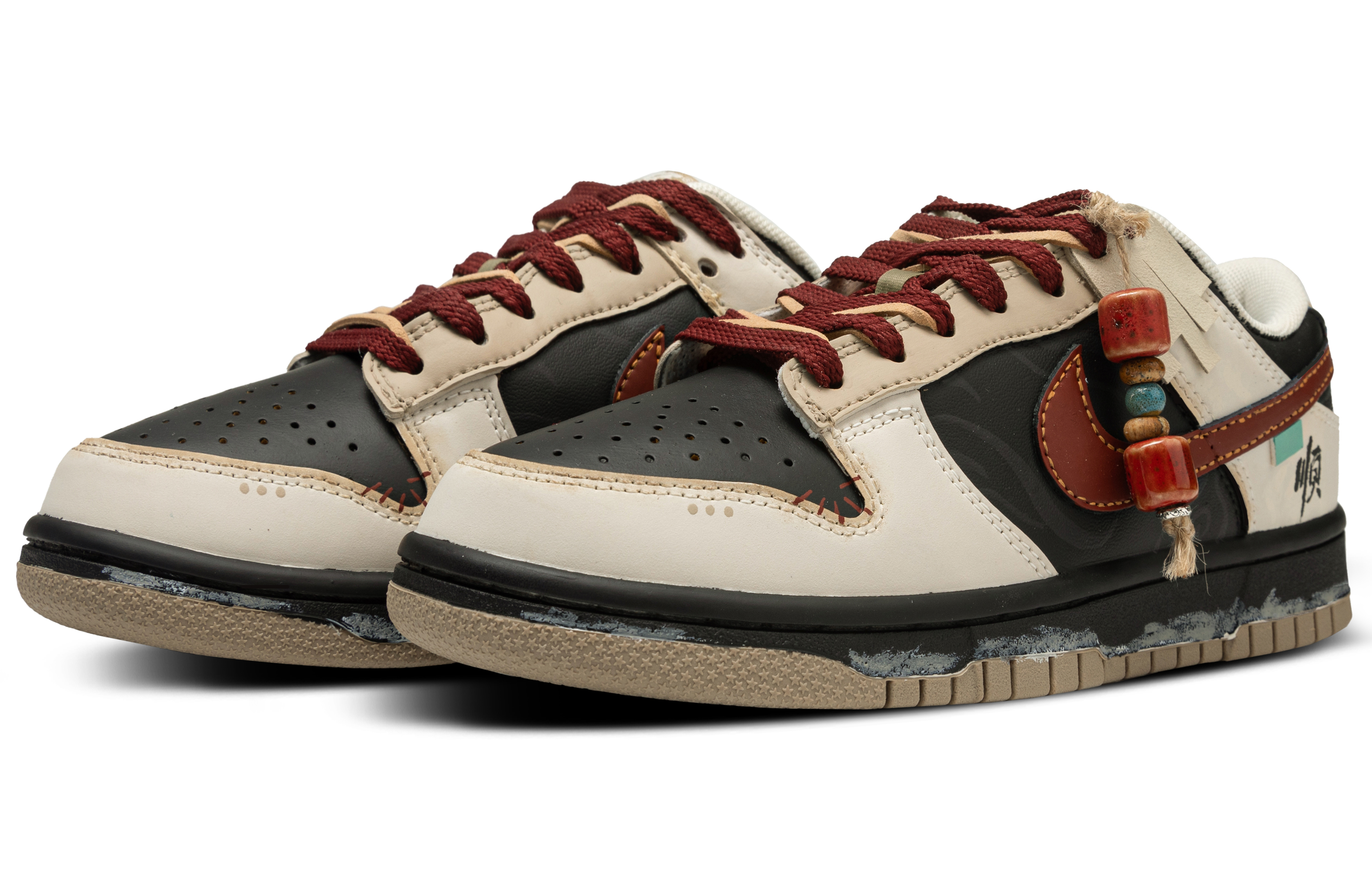 Nike Dunk Slip Resistant Cushioning Abrasion Resistant Low Top Skateboard Shoes Unisex Beige Black купить в интернет-магазине Yoocart с быстрой доставкой по России.
