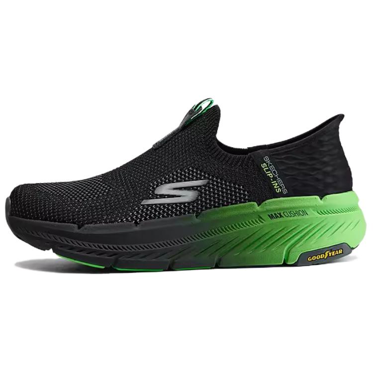Skechers MEN'S GO Low Top Running Shoes Men's Black Green