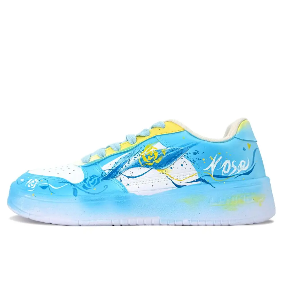 LiNing Pontoon Boats Coverage Balance Abrasion Resistant Low top Skateboard Shoes Unisex White Blue Yellow