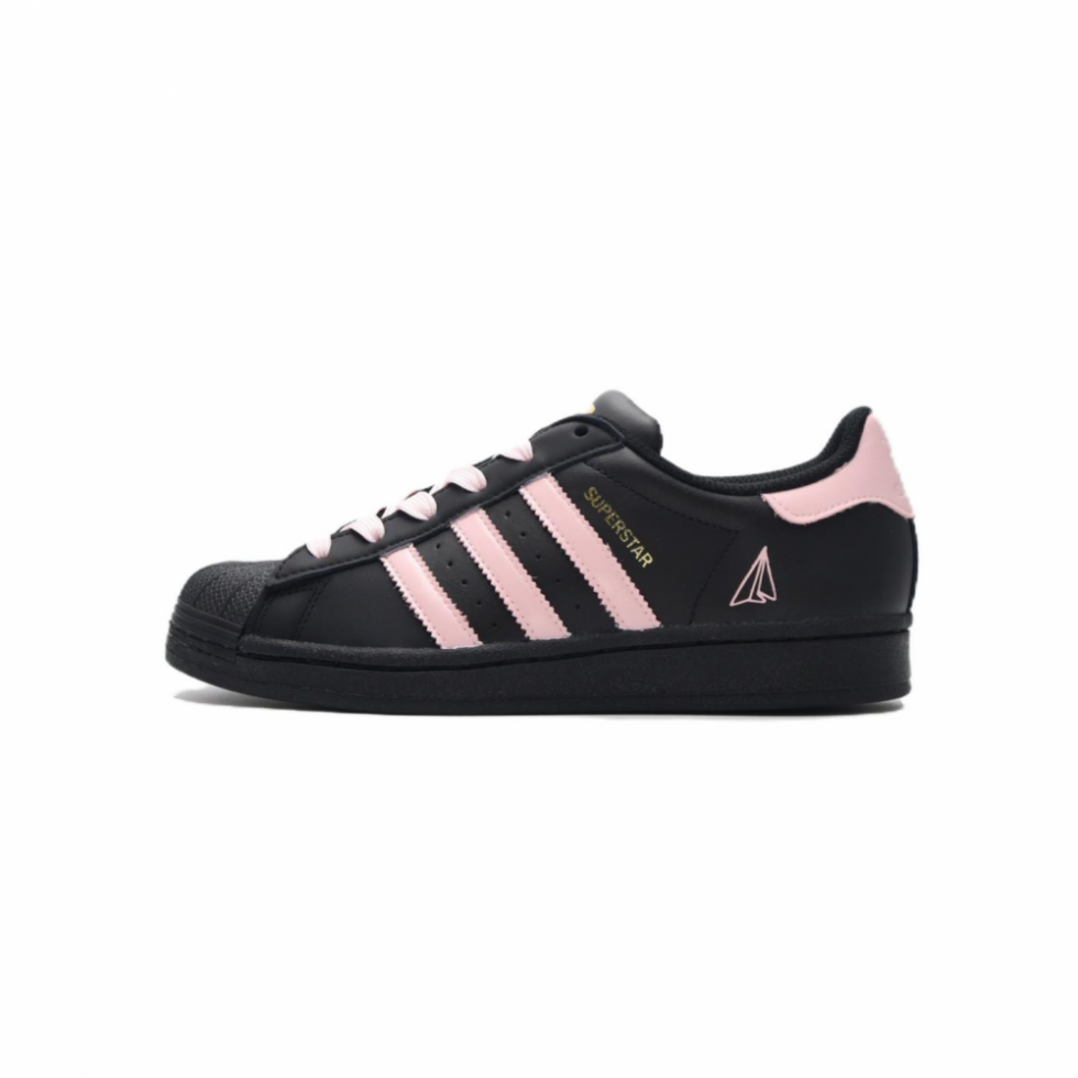 Adidas Originals SUPERSTAR Anti Slip Wear Resistant Low Top Skateboard Shoes Unisex Black Pink