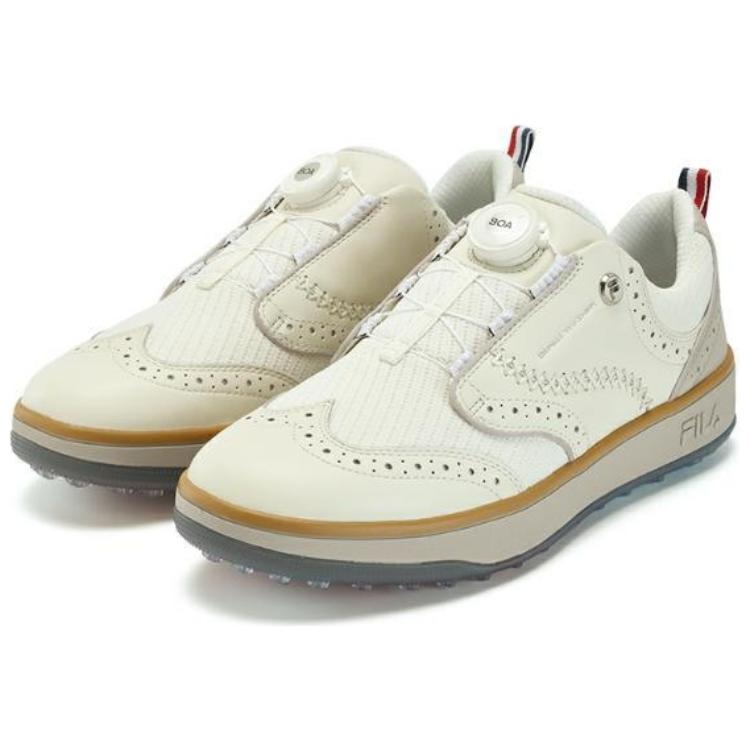 FILA GF Derby Anti Slip Wear Resistant Low Top Golf Shoes Men's Ecru