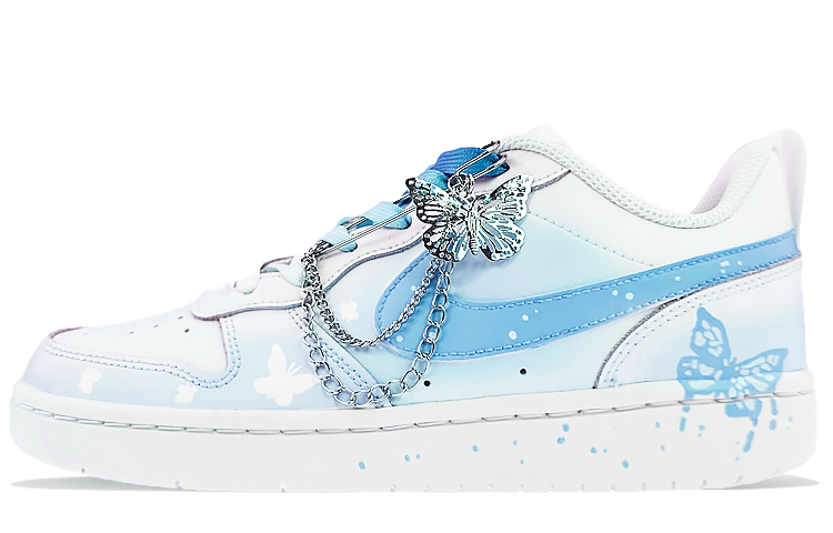 Nike Court Borough Series Skateboard Shoes Women's Low top White/Blue