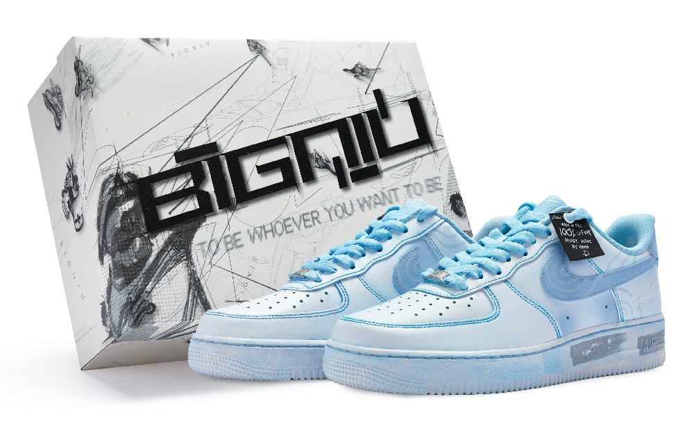 Nike Air Force 1 Low 07 Low Top Skateboard Shoes Men's Blue White