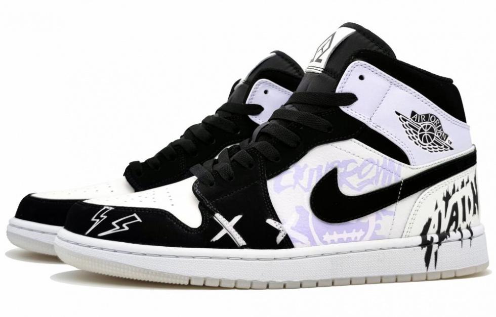 Jordan Air Jordan 1 Vintage Basketball Shoes Men's Mid top Light Purple/White купить в интернет-магазине Yoocart с быстрой доставкой по России.