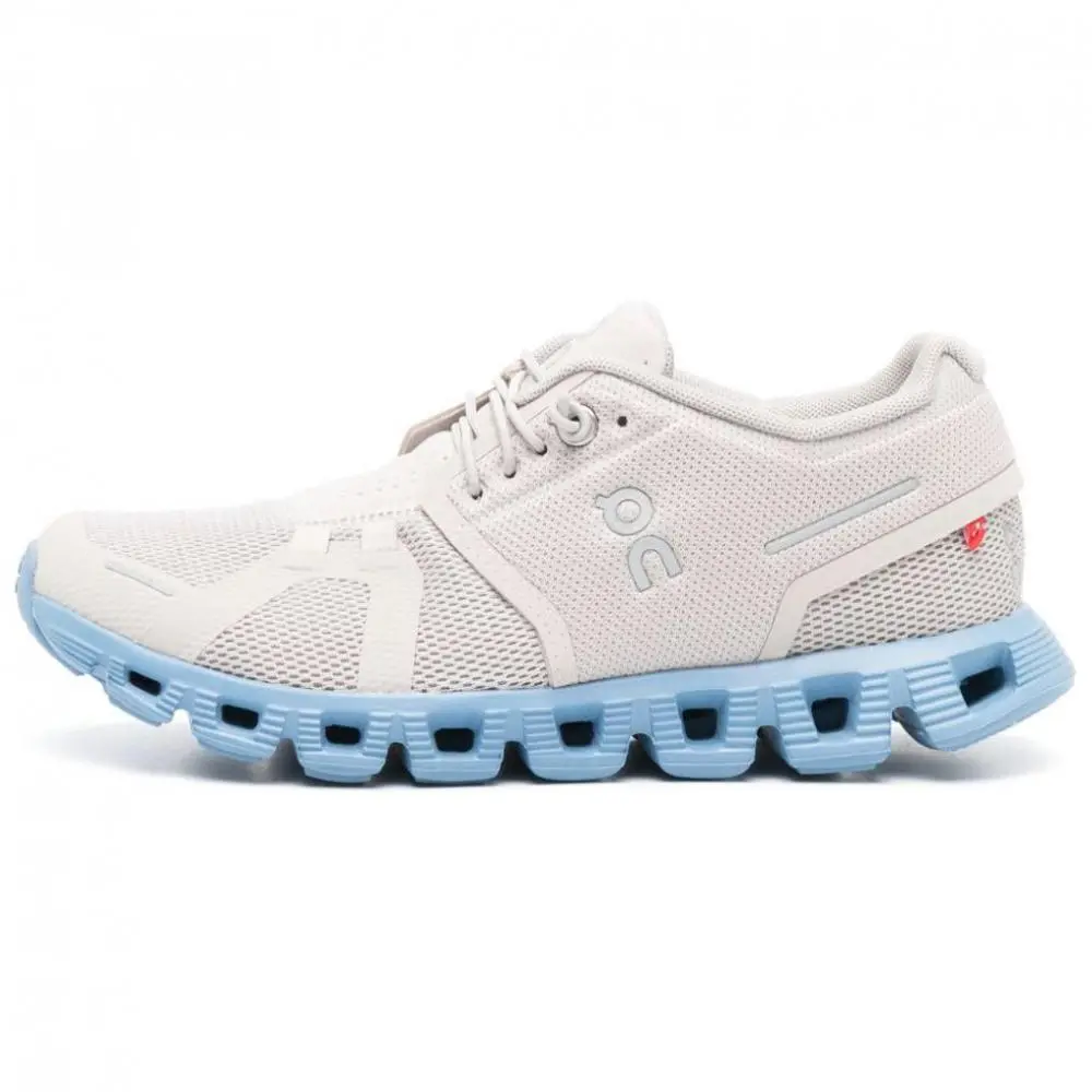 On Cloud 5 Anti Slip Wear Resistant Low Top Running Shoes Women's Beige Blue