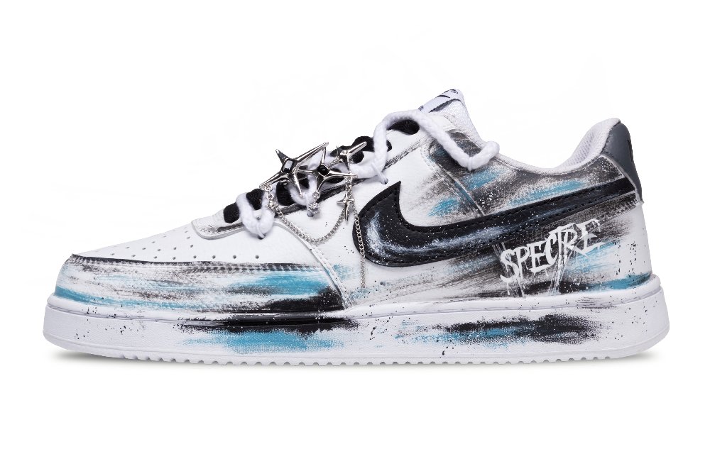 Nike Court Vision 1 Blue Osborn Anti Slip Wear Resistant Low Top Skateboard Shoes Men's White