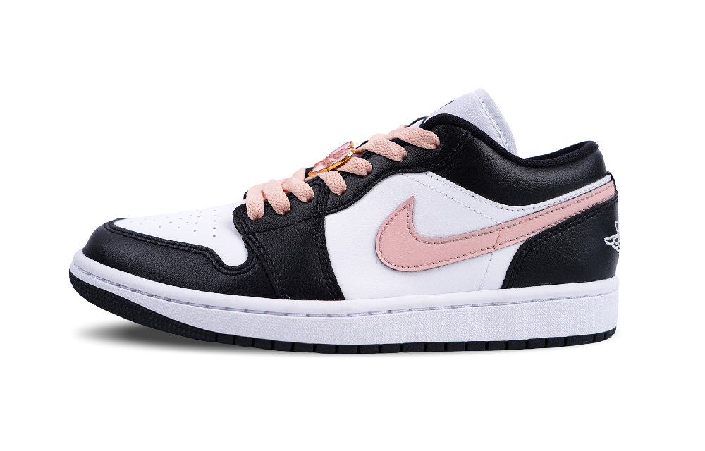 Jordan Air Jordan 1 Low Top Vintage Basketball Shoes Women's Black Pink
