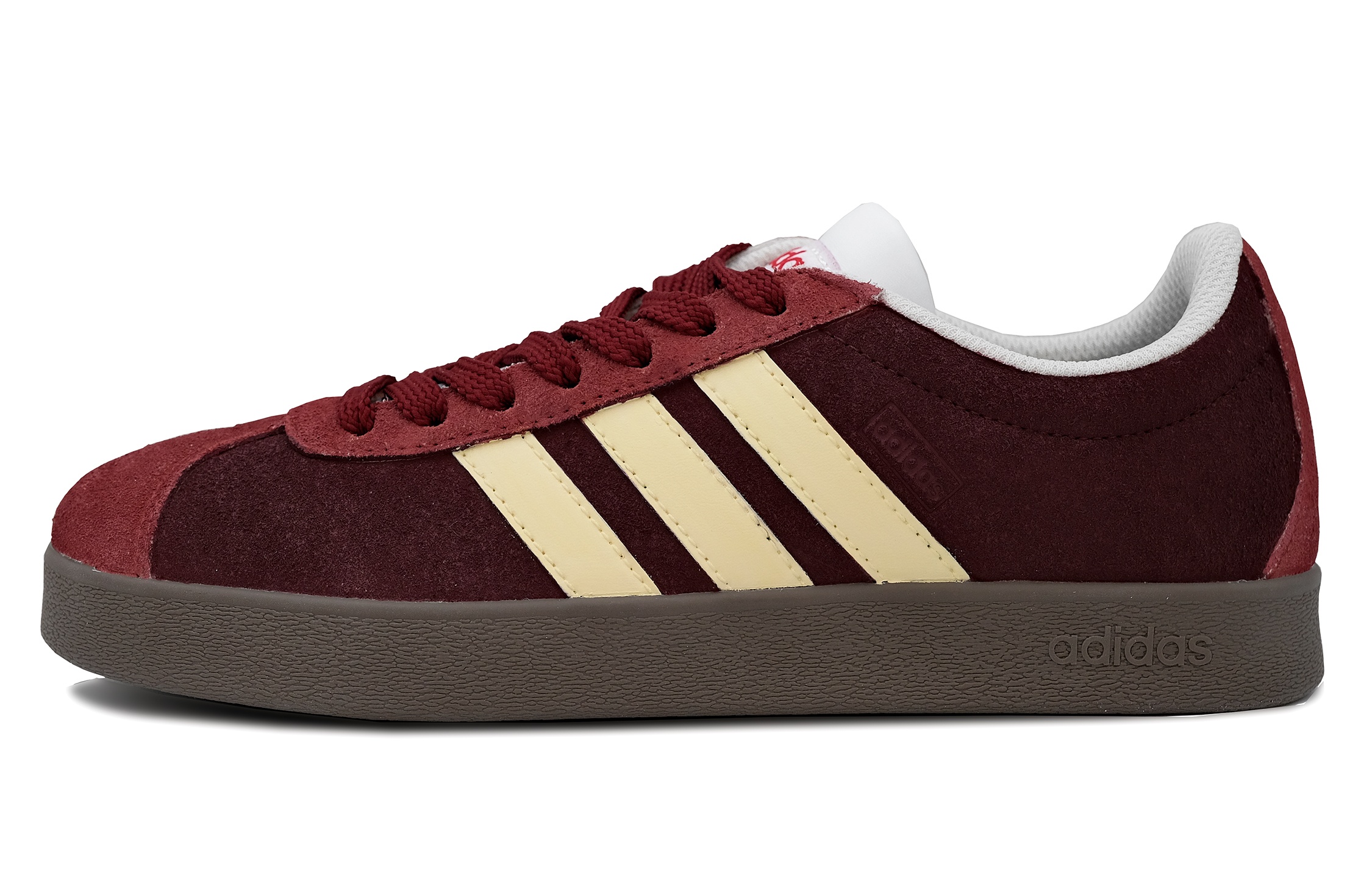 Adidas Vl Court Classic Slip Resistant Abrasion Resistant Low top Skateboard Shoes Unisex Burgundy Red
