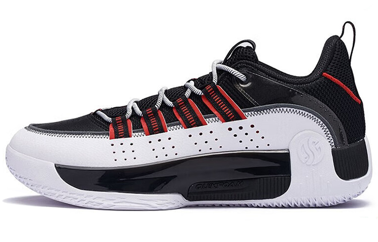 361° Shock Absorbers With Slip Resistant And Abrasion Resistant Properties Low Top Basketball Shoes Men's Black White