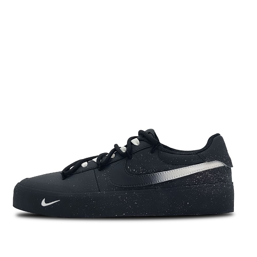 Nike Court Shot Cool Black Star Meteorite Abrasion Resistant Low Top Skateboard Shoes Men's Black White