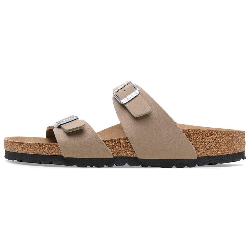 Birkenstock Sydney Vegan Synthetics Vegan Narrow Fit Sandals 'Gray Taupe' Women's