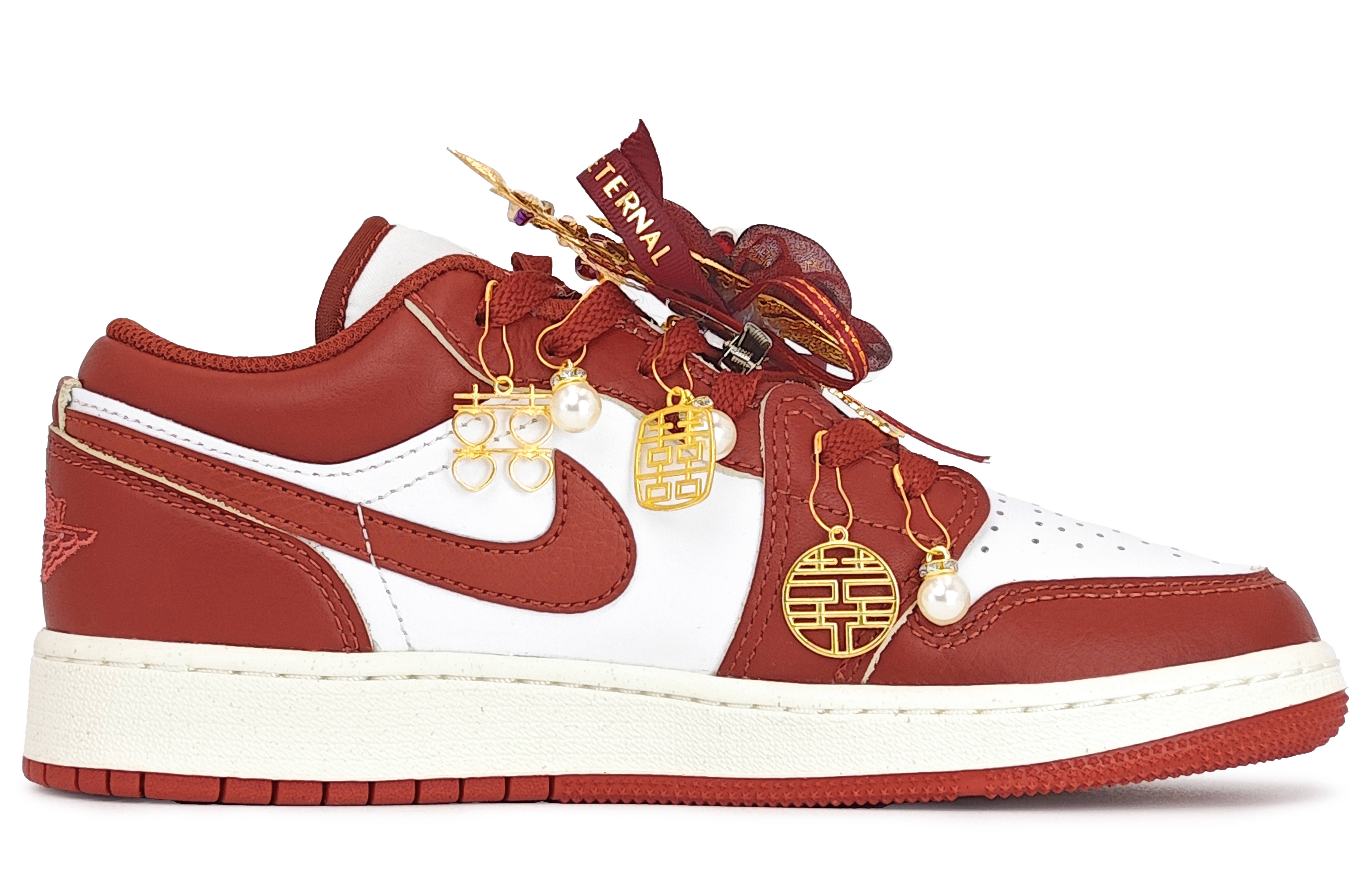 Jordan Air Jordan 1 Red Leaf Alliance Cushioning Wear Resistant Low Top Vintage Basketball Shoes Women's Red купить в интернет-магазине Yoocart с быстрой доставкой по России.