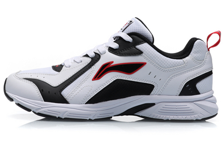 LiNing Cushioned Slip-Resistant Abrasion-Resistant Low-Top Running Shoes Men's Black White