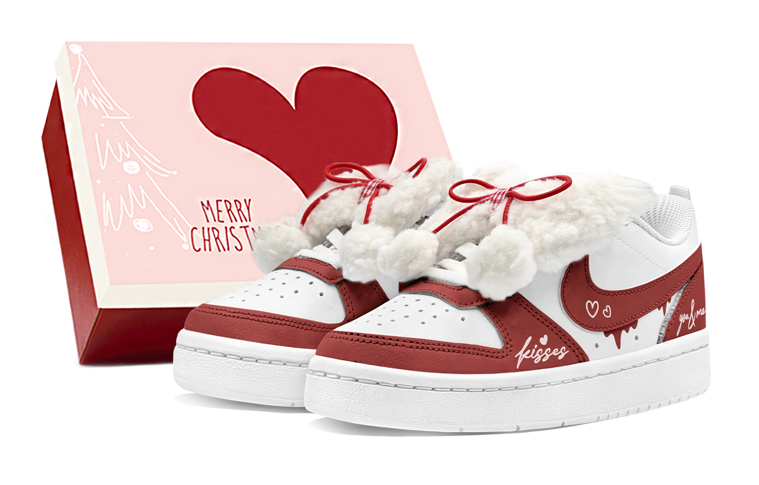 Nike Court Borough Skateboard Shoes Women's Low top Red