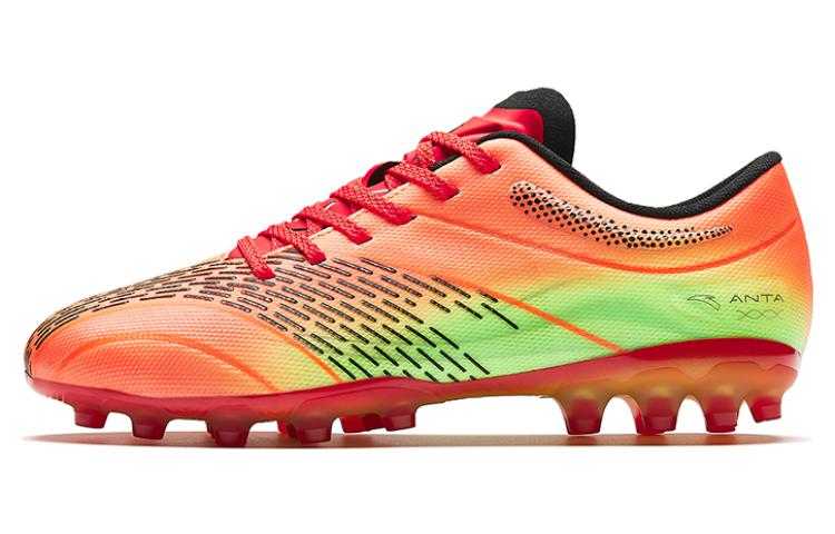 Anta MG Slip-Resistant Soccer Shoes Men's Fluorescent Laser Red