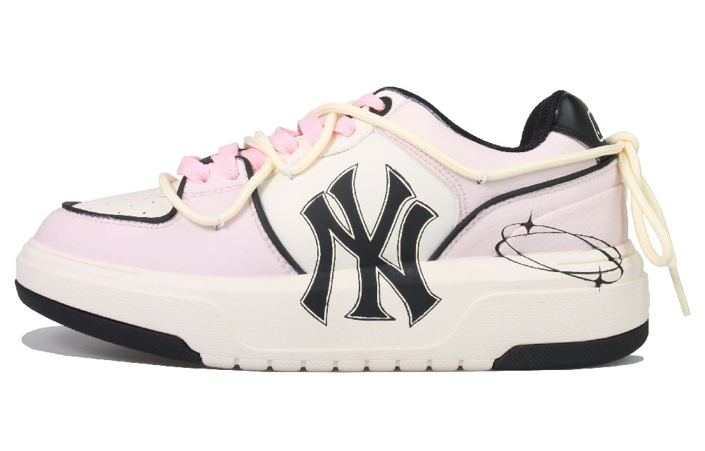 MLB Chunky Liner Anti-Slip And Wear-Resistant Height Increasing Low-Top Skateboard Shoes Unisex Pink White