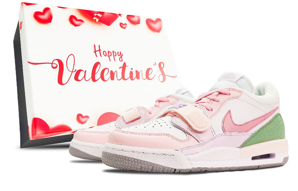 Jordan Legacy 312 Low-Top Vintage Basketball Shoes GS Pink White