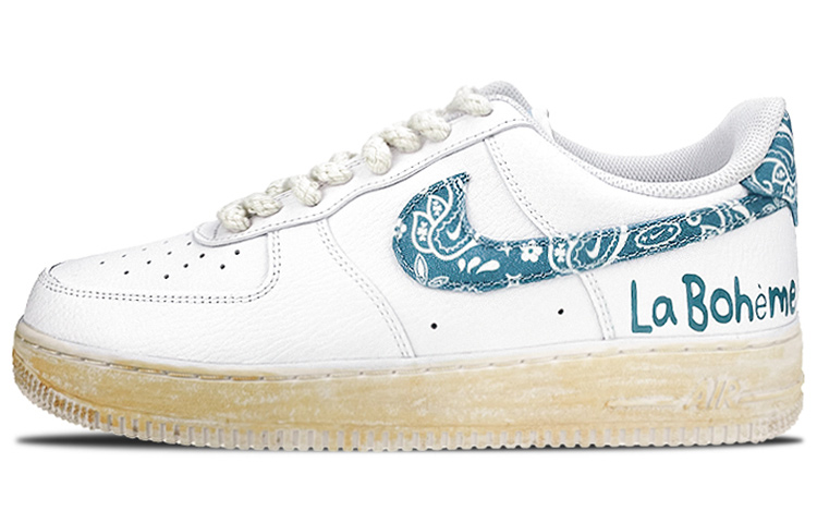Nike Air Force 1 7 Anti-Slip And Wear-Resistant Lightweight Low-Top Skateboard Shoes Women's White Blue