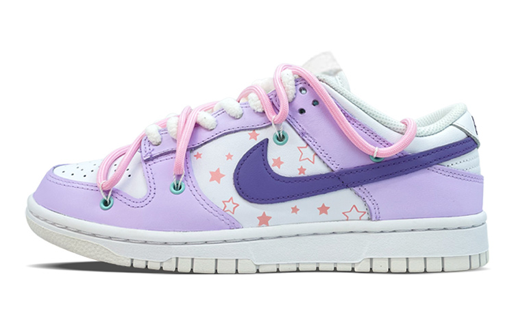 Nike Dunk Anti-Slip And Wear-Resistant Lightweight Low-Top Skateboard Shoes GS White Purple