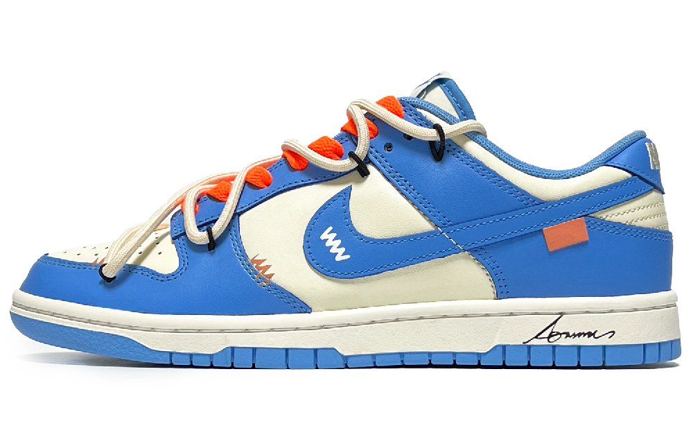 Nike Dunk Blue Orange Pulse Abrasion Resistant Low Top Skateboard Shoes Unisex Orange Blue