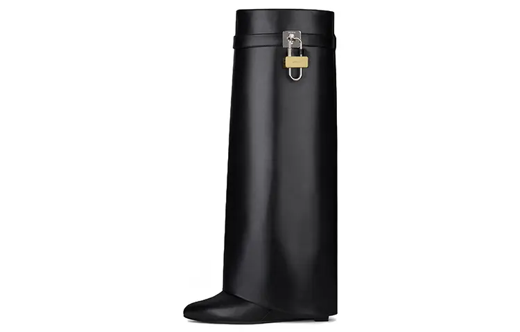 Givenchy Shark Lock Knee high Boots 9cm Women's Black
