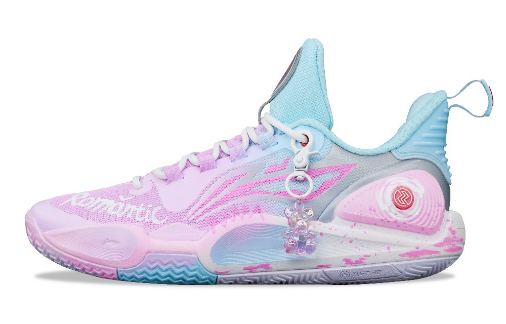 LiNing Speed 9 Anti-Slip And Wear-Resistant Rebound Low-Top Basketball Shoes Men's Pink Blue