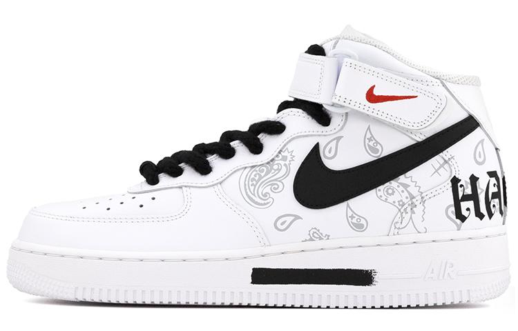Nike Air Force 1 Mid Top Skateboard Shoes Men's Black White