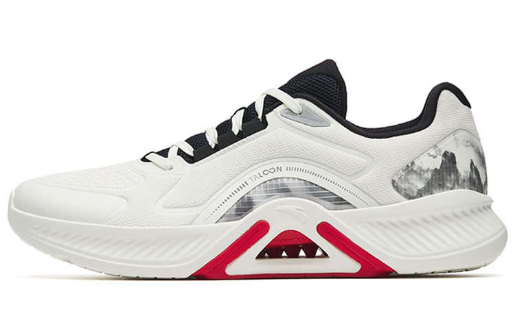 Anta Cushioning Breathable Wear-Resistant Slip-Resistant Low-Top Training Shoes Men's White Black