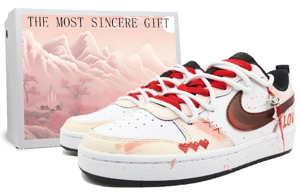 Nike Court Borough Low-Top Skateboard Shoes Women's Light Pink
