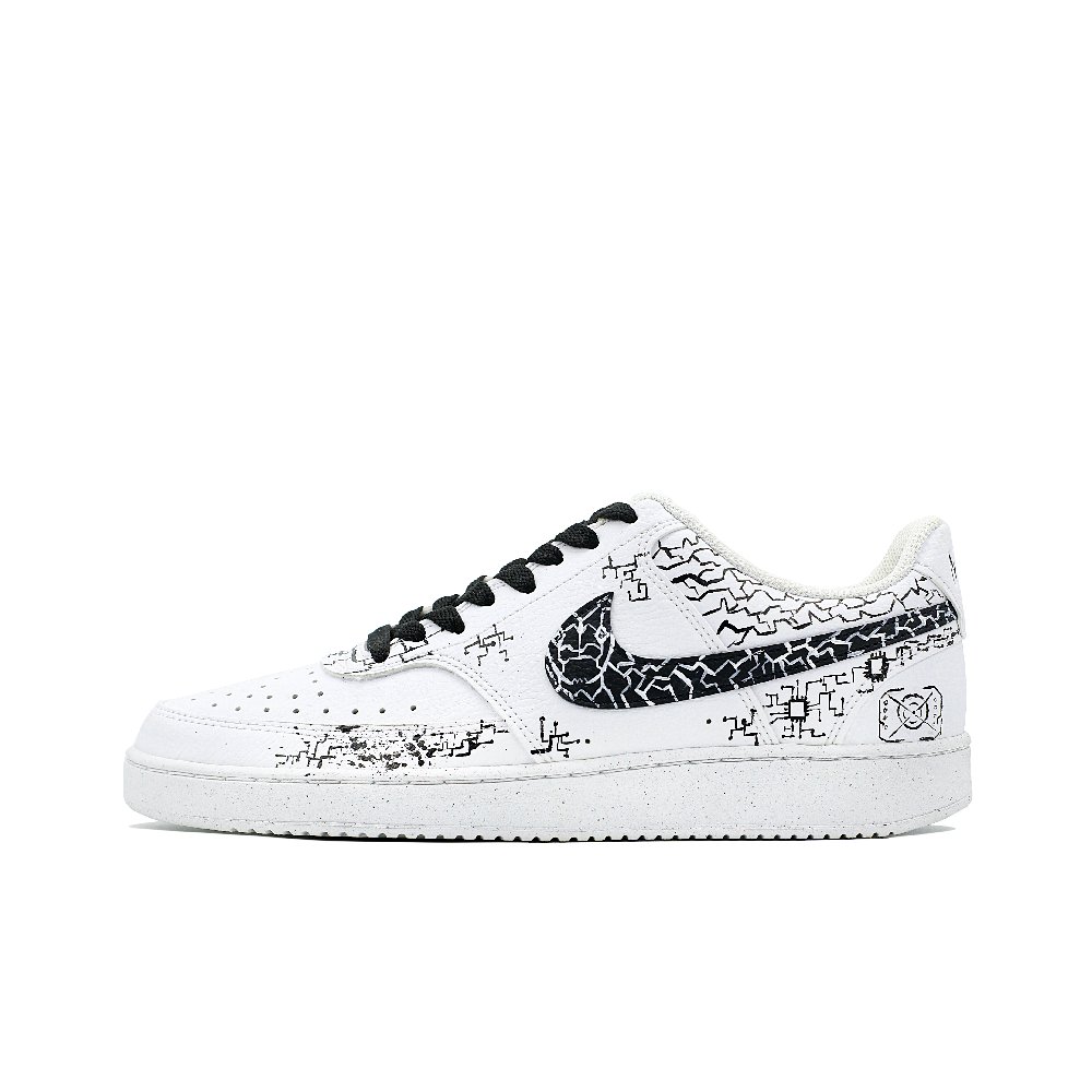 Nike Court Vision 1 Anti-Slip Wear-Resistant Low-Top Skateboard Shoes Men's Black White