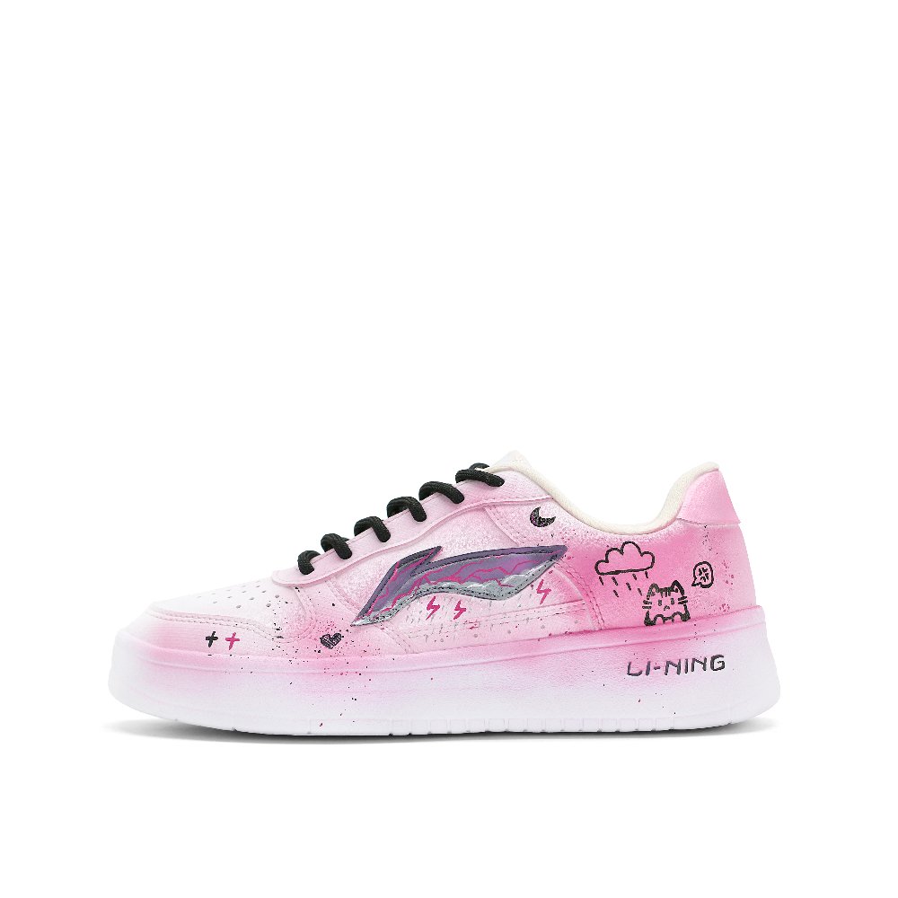 LiNing Pontoon Boats Abrasion Resistant Balance Low Top Skateboard Shoes Women's Pink