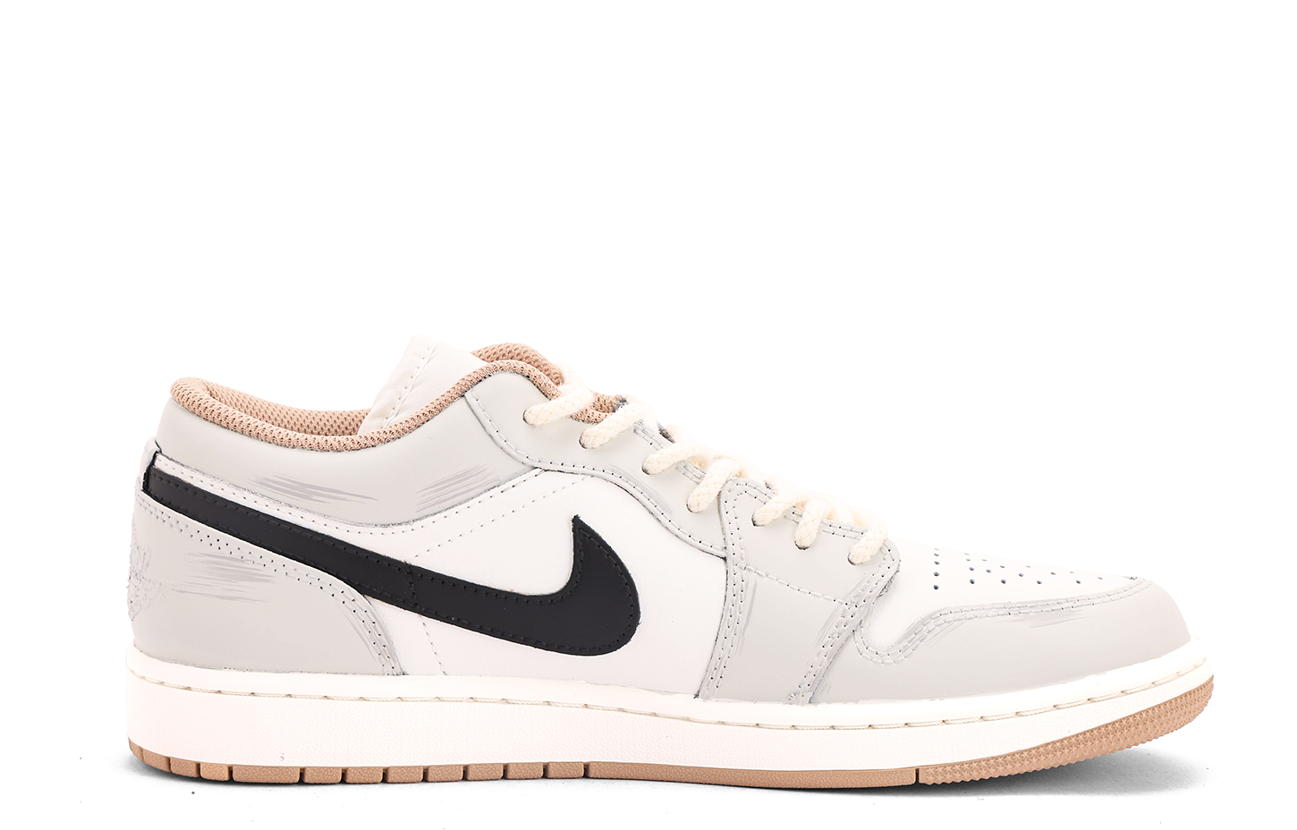 Jordan Air Jordan 1 Abrasion Resistant Coverage Low top Vintage Basketball Shoes Unisex White Gray купить в интернет-магазине Yoocart с быстрой доставкой по России.