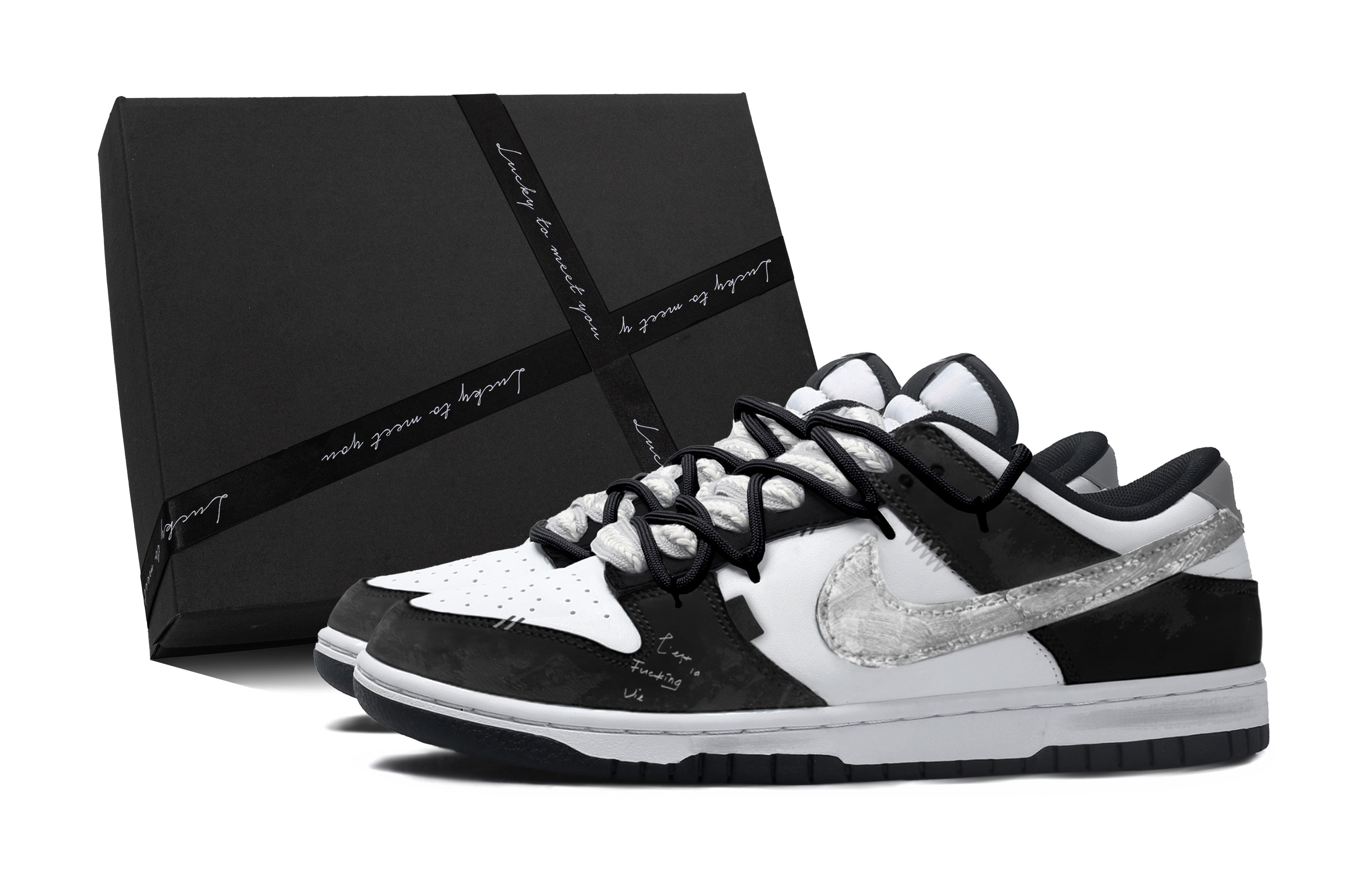 Nike Dunk Skateboard Shoes Unisex Low top Black/White