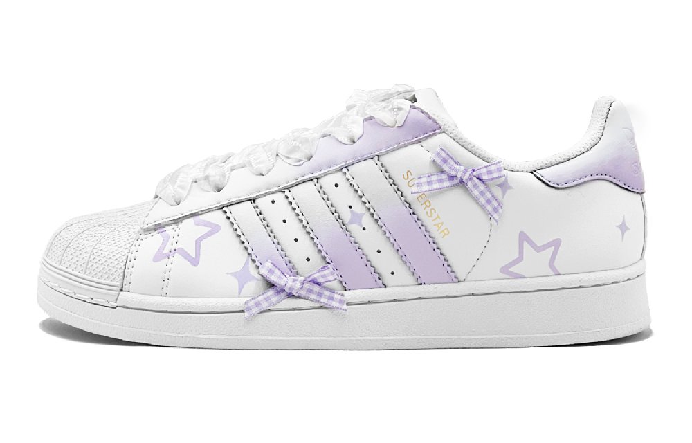 Adidas Originals SUPERSTAR Lightweight And Breathable Low-Top Skateboard Shoes Unisex Light Purple