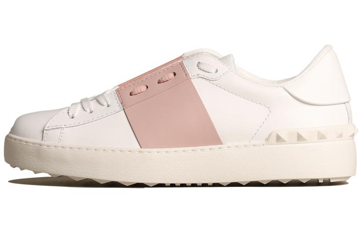 Valentino Open Low Top Stylish Skateboarding Shoes Women's White Pink