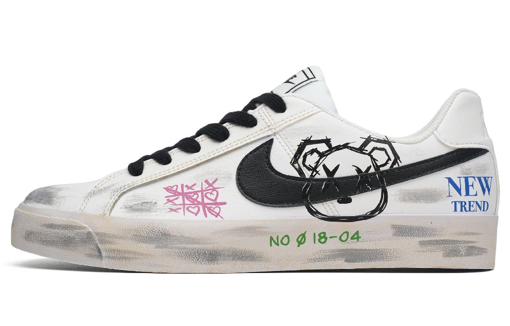 Nike Court Royale Ac Slip-Resistant Cushioning Wear-Resistant Lightweight Low-Top Skateboard Shoes Unisex White Black